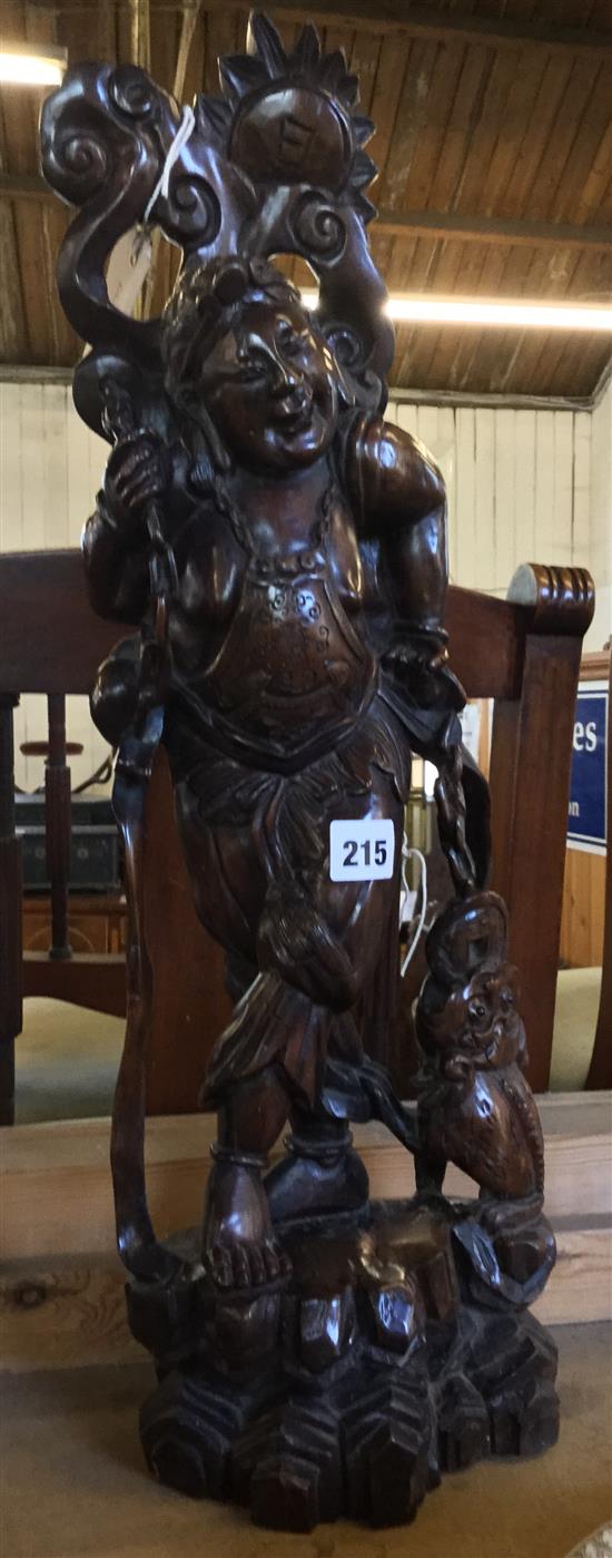 Chinese carved hardwood figure